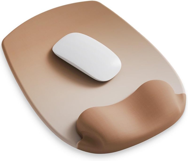 DemonChest ErgoFlow Gel Wrist Rest Mouse Pad - Ergonomic Cushion for Desk, Cute Aesthetic Computer Decor for Women; Small Mousepad Mat&Laptop Pads - Office Home Support & Ergo Accessories Supplies(02Mocha Sand) - Image 1
